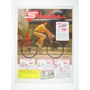 Schwinn Vintage 10-Speed Varsity Sport Bicycle Ad Print 1960s Cycling AD